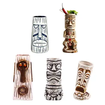 

Creative Hawaiian Tiki Cup Cocktail Glass Beer Mug Red Wine Glass Ceramic Holiday Islander Tiki Mug Cup Bar Tool