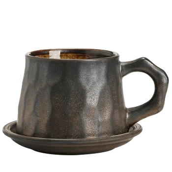 

Retro Simple Ceramics Coffee Cup Set Creative Eco Friendly Japanese Tea Cup Light Luxury Kahve Fincan Takimlari Cup Set BE50CC