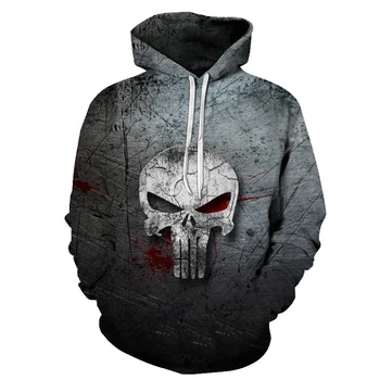 

Hip Hop Punisher Printed 3D Sweatshirt Hoodies Mens Long Sleeve Hoody For Male Streetwear Man Pullover Jacket Drop Ship