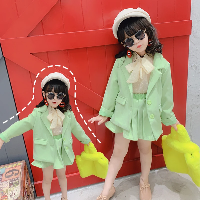 Весенне-осенний комплект из 2 предметов для девочек пальто малышей +