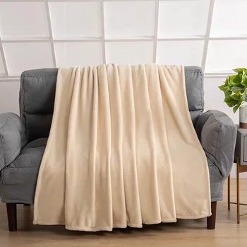 

Pure color coral fleece throws blanket sheet flannel blanket for beds sofa b116