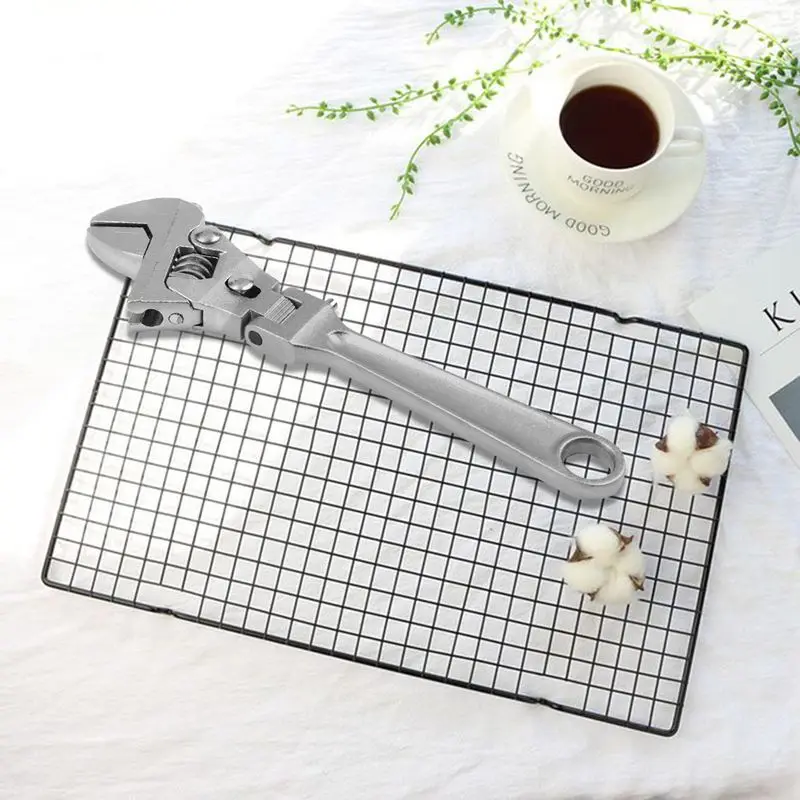

8 Inch Adjustable Ratchet Wrench Folding Handle Dual-Purpose Pipe Wrench Spanner Key Hand Tool
