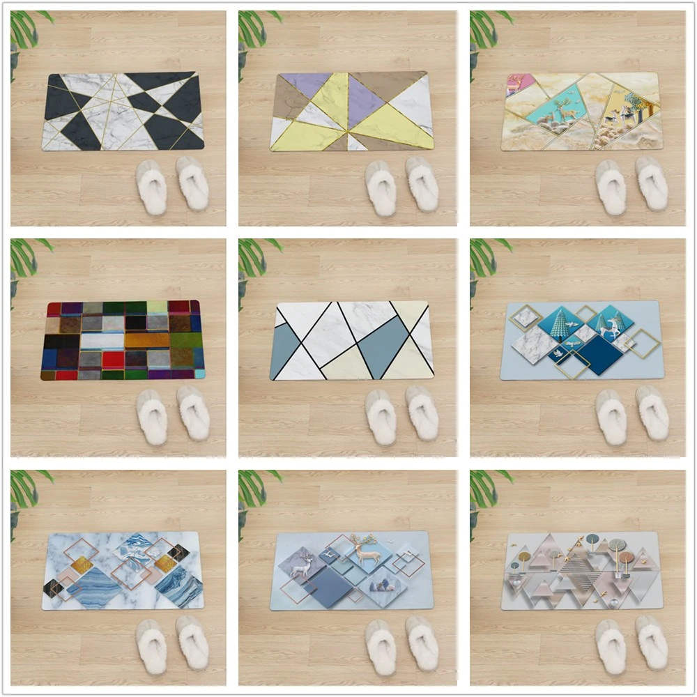 Marble Pattern Entrance Doormat Kitchen Mat For Floor Door Mats Non-slip Home Mat PVC Soft Skin Rugs Waterproof Welcome Carpet