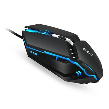 

HOT-KCPDS Q1 New Six-Button Wired Mouse USB Colorful Luminous Gaming Sports Computer Mouse Black