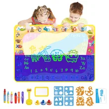 Tapis de gribouillage magique à l'eau, grande taille 100x70/80, avec stylos et timbres, ensemble pour peinture à dessin, planche d'art, jouet éducatif précoce, cadeau pour enfants