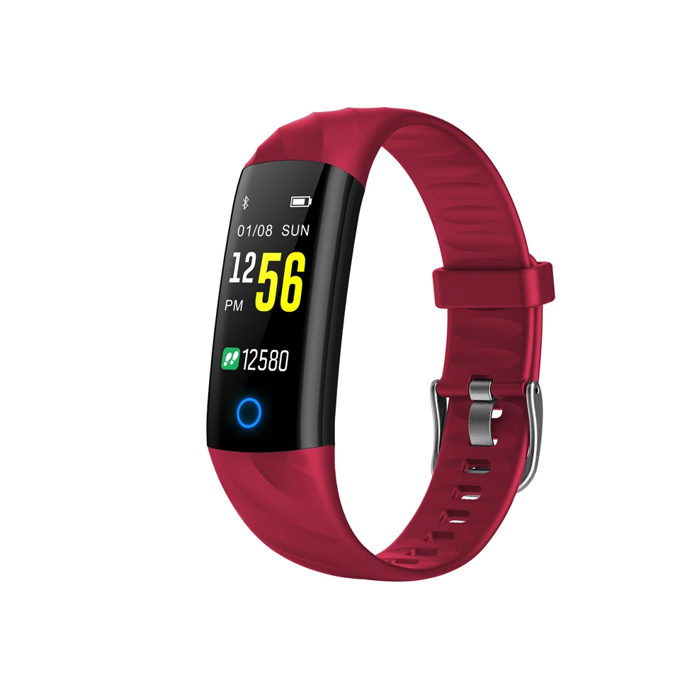Bluetooth Смарт часы водонепроницаемый трекер сердечного ритма Монитор артериального давления Smartwatch Браслет спортивный Браслет фитнес-браслет - Цвет: Red