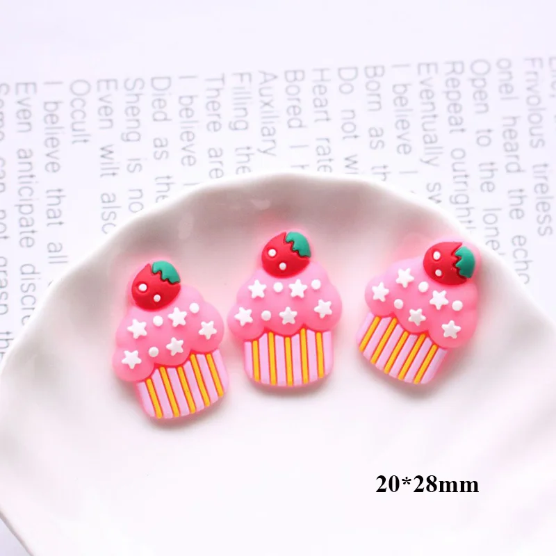 No.3 dark pink cake 10 шт./лот, милый мультяшный единорог, кролик, резиновый кабошон, каваи, сделай сам, Детские бантики для волос, аксессуары для скрапбукинга, поделки - Цвет: No.3 dark pink cake