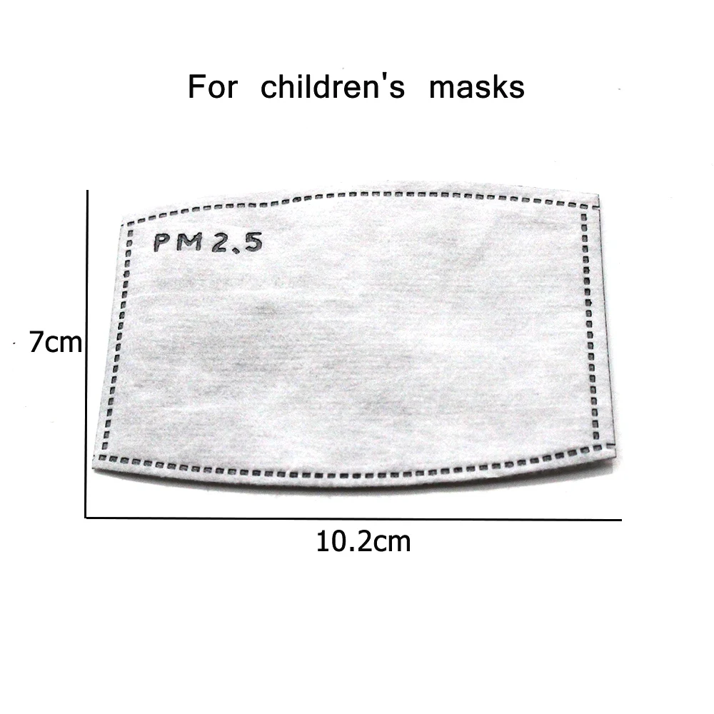 2 шт./компл. PM2.5 Анти-Туман Маска для полости рта Сменный фильтр-ломтика 5 слоев Нетканые Детские фильтра с активированным углем