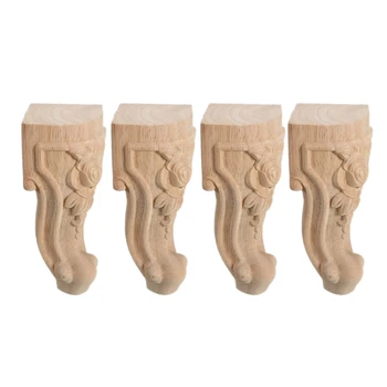 

Solid Unfinished Carved Wood Furniture Legs Replacement Sofa Couch Chair Ottoman Love Seat Coffee Table Cabinet Furniture Wood L