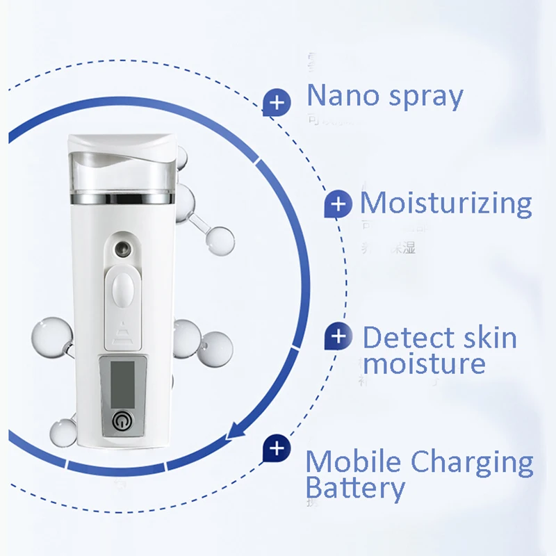 Аппарат для паровой бани лица миниатюрный опрыскиватель Увлажняющий тест кожи влаги мобильный аккумулятор power bank beauty инструментальное устройство
