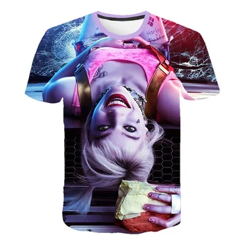 

New Cartoon Harley Quinn girl 3D T-Shirt Movie Suicide Squad Shir Funny Short Sleeve Clown T-Shirt Men Women Harajuku Shirt Top