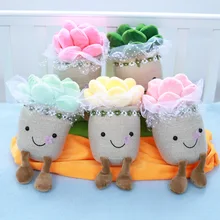 

Succulent Plants Plush Stuffed Toys Vrious Potted Flower Tulip Cactus Bookshelf Home Living Room Decor for Girl Gift