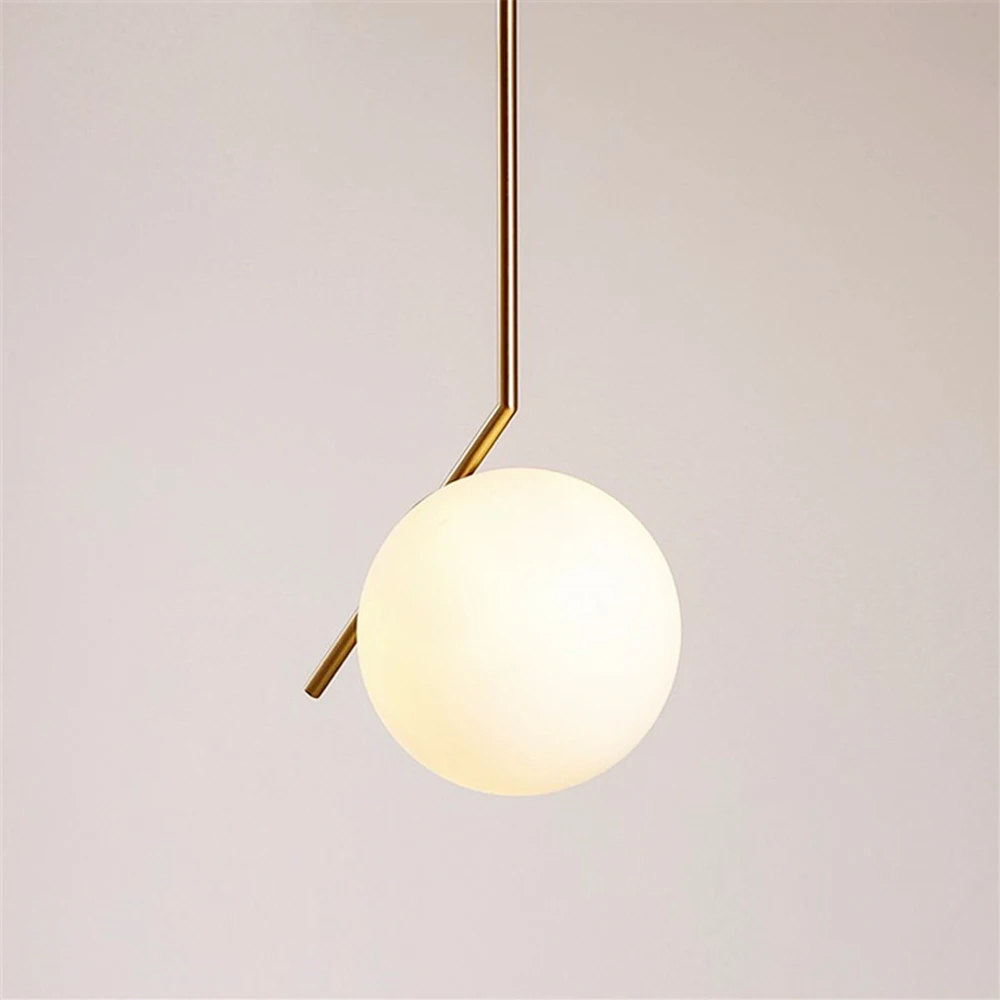 Современный золотой скандинавский подвесной светильник для гостиной, спальни, минималистичный ресторанный декор для одежды, подвесной светильник со стеклянным шаром