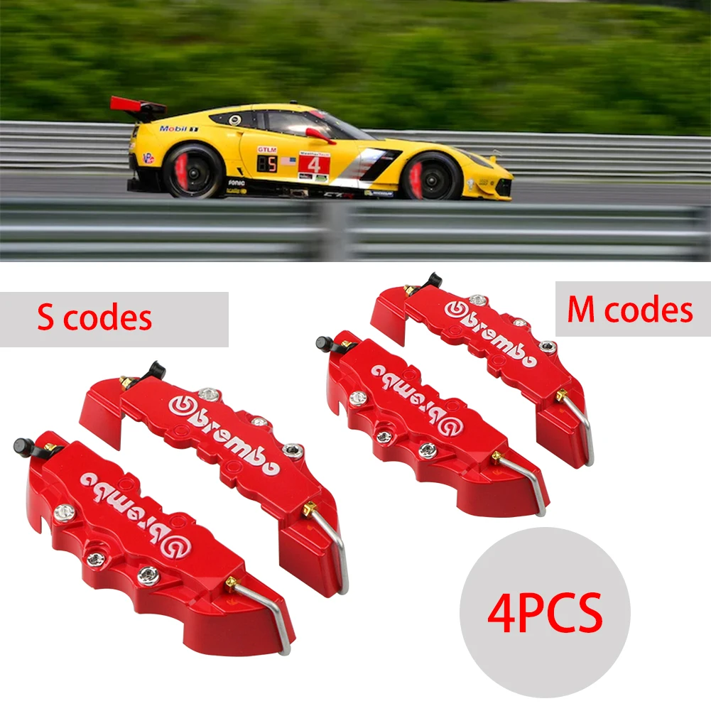 

4PCS 3D Red Car Universal Disc Brake Caliper Covers Front & Rear Accessories Kit