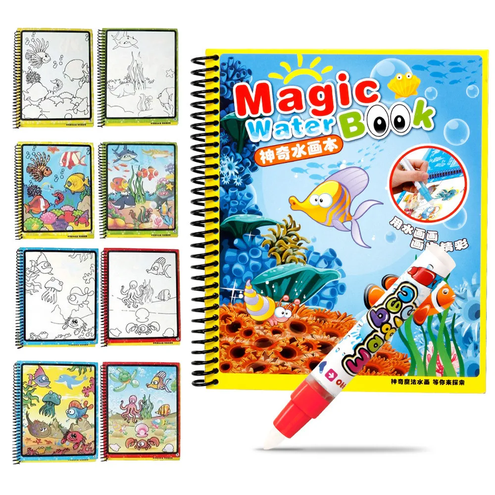 Детские развивающие Волшебные водные картины, волшебное граффити, цветные игрушки для рисования, Детские творческие способности