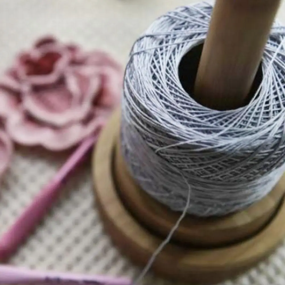 

Wooden Yarn Rotation Axis Bamboo Drop Spindle Large Base Plate Yarn Spool Home Sewing Accessories Knitting Sewing Tools