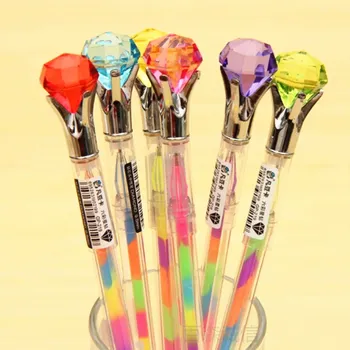 

48pcs/lot creative fashion Korean colorful twinkling diamond crystal gel pen highlighter mark pen school office girls gift