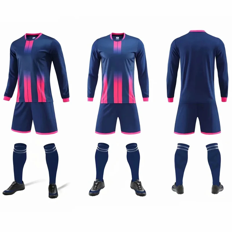 Long sleeve Football Kits Kids Adult Soccer Jerseys Set Men child Futbol Training Uniforms Sport sets Can customize name No
