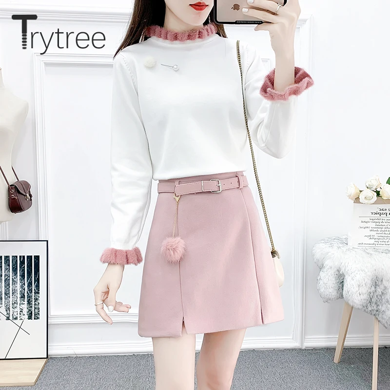 Осенне-зимний комплект из двух предметов Trytree повседневный топ с