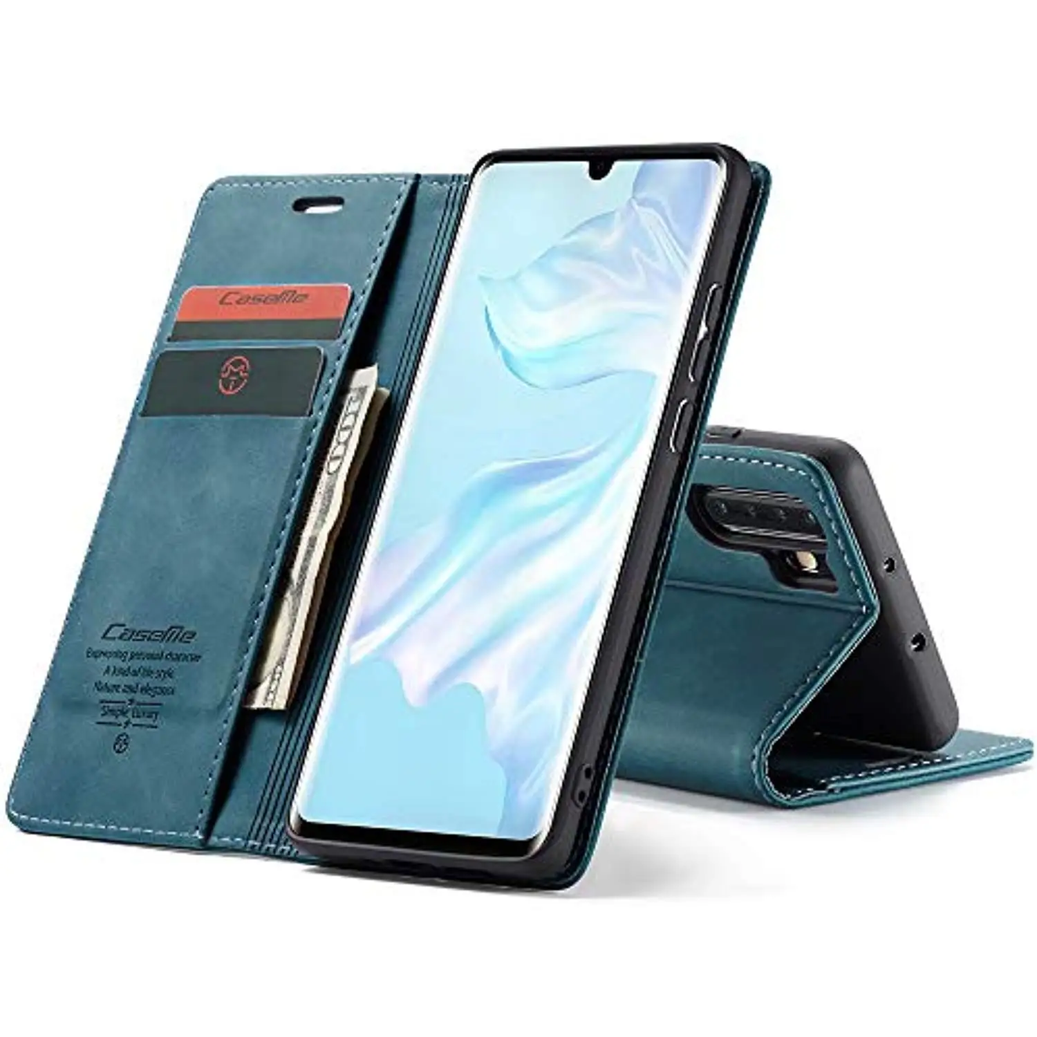 Роскошный Матовый чехол из искусственной кожи в стиле ретро для huawei P30 Pro P20 Lite Honor 9 Lite, чехол-Бумажник для телефона с магнитной крышкой, откидной Чехол - Цвет: Blue