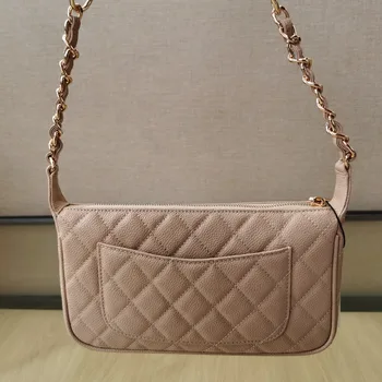 

Women's Luxury Designer Caviar Elegant Baguette Flap Shoulder Bag Clutch Purse Handbags with Wide Shoulder Straps 3 Colors