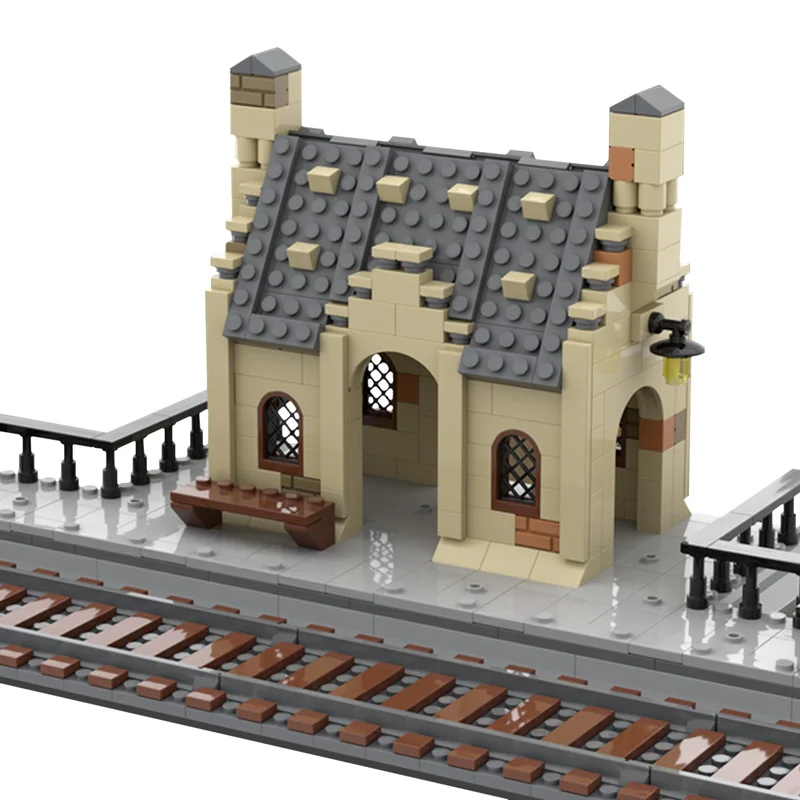 New Europe Train Station Streetview Model Set House Building Blocks Bricks DIY Assembly Educational Toys For Kids Gift 496pcs