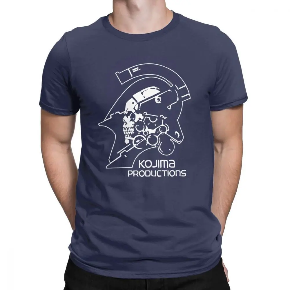 Navy Blue One yona/мужские футболки с металлическим зубчатым механизмом Kojima Products, MGS Hideo Kojima, хлопковая футболка с коротким рукавом и принтом - Цвет: Navy Blue