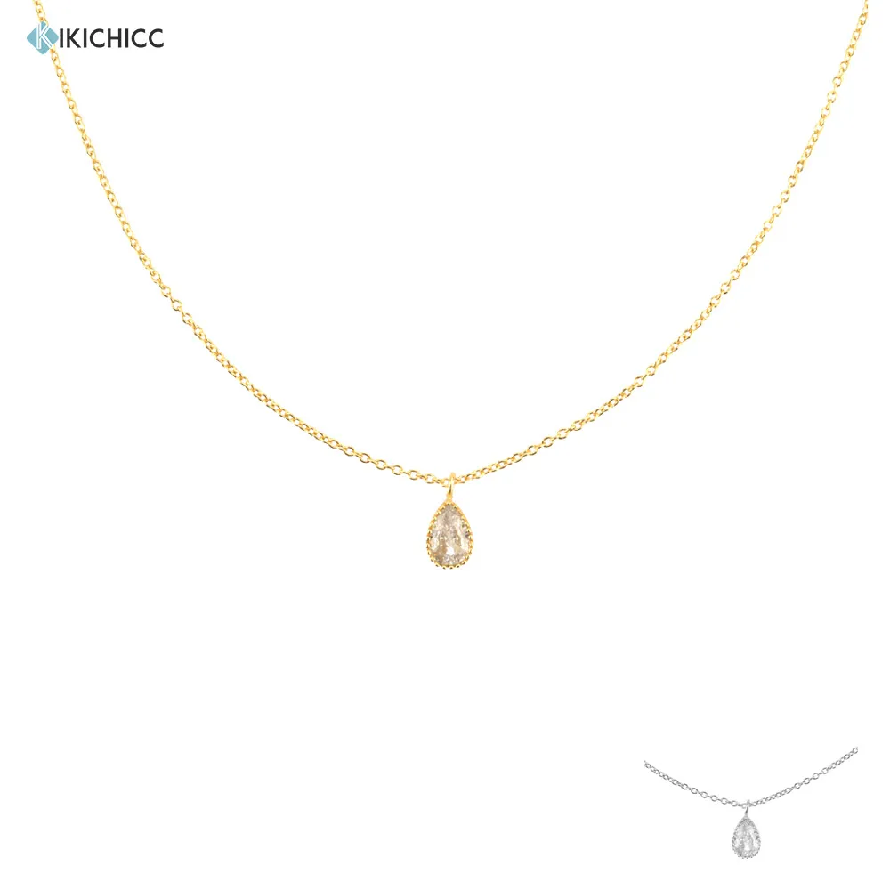 

Ожерелье KIKICHICC из стерлингового серебра 925 пробы с золотой овальной подвеской 4*6 мм Роскошный кулон с цирконием и кубическим цирконием 40 см цепочка ожерелье ювелирные изделия в подарок