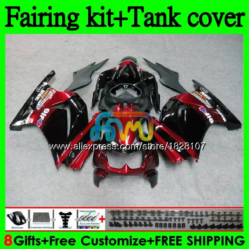 Майка для KAWASAKI ZX-250R EX-250 EX ZX 250R 08 09 10 темно-красный blk 11 12 104BS. 55 EX250 ZX250R 2008 2009 2010 2011 2012 обтекатель - Цвет: No. 1