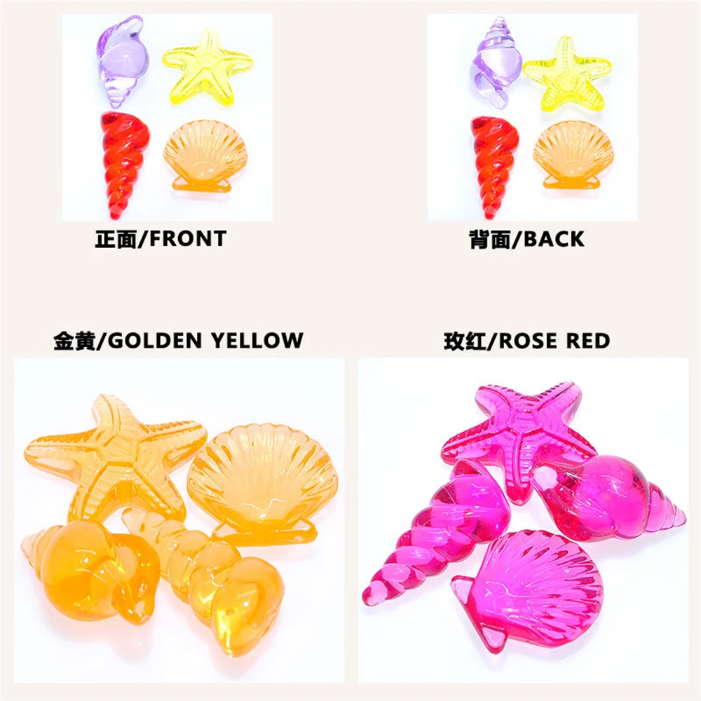 Board Game Accessories Bulk Lot Acrylic Crystal Animal and Conch Shape Kids Toys Amusement Park Colorful Stone Game Pieces