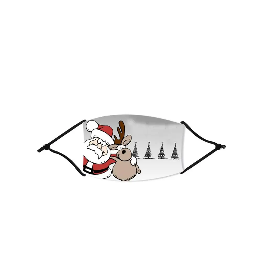 

Santa Claus Elk Pattern Masks For Adults/Digital Printing/XMAS Decor/With PM2.5 Filter Element Adjustable/Washable