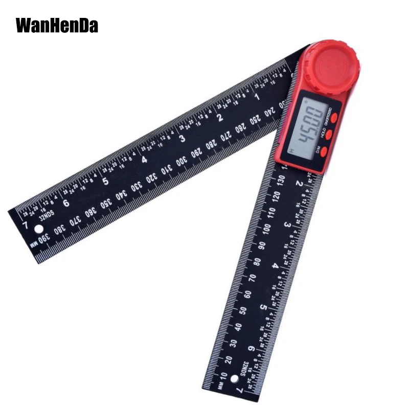 2 In 1 0-200mm Digital Protractor Goniometer Inclinometer Electronic Angle Gauge Corner Ruler Carpenter Measurment Tools