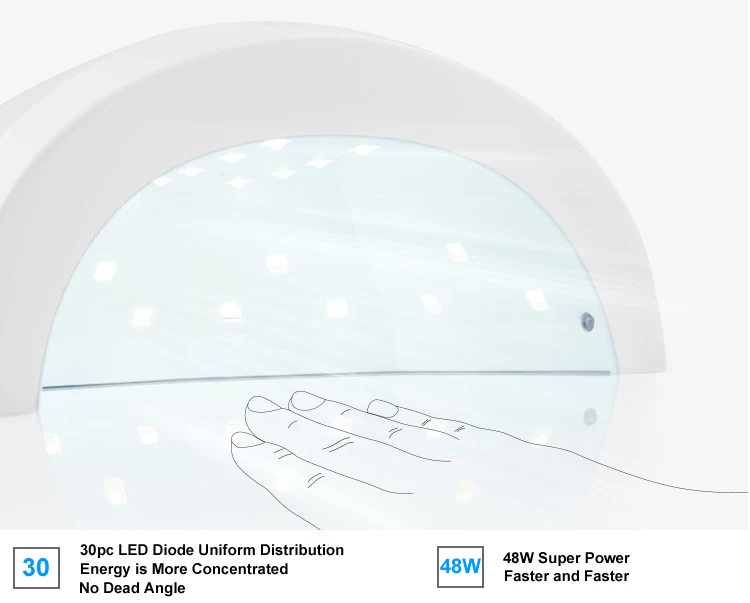 Профессиональный светодиодный УФ-светильник для ногтей, 48 Вт, SUNONE, Радужный цвет, УФ-лампа для ногтей, Сушилка для ногтей, УФ-лампа