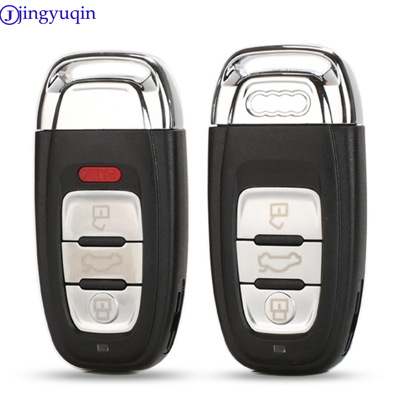 Jingyuqin 3 кнопки Smart Remote Автомобильный ключ оболочка чехол Fob для Audi A4L A6L Q5 A5 754C / 754G с