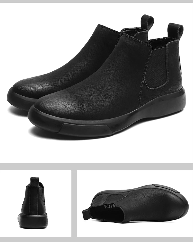 Мужские кожаные ботинки; повседневная обувь; зимние модные мужские ботинки; теплые плюшевые оксфорды на плоской подошве; кожаные ботинки в байкерском стиле; Мокасины