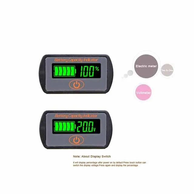 

A23-- LY7 12V Lead-Acid Battery Capacity Indicator Voltmeter Detector DIY LED Display Battery Tester Electrial Tester