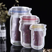 20 шт многоразовые бутылки Мейсон банка сумки для еды закуска молнии сумки уплотнения пищевой контейнер дорожная сумка для хранения продуктов орехи конфеты печенье мешок