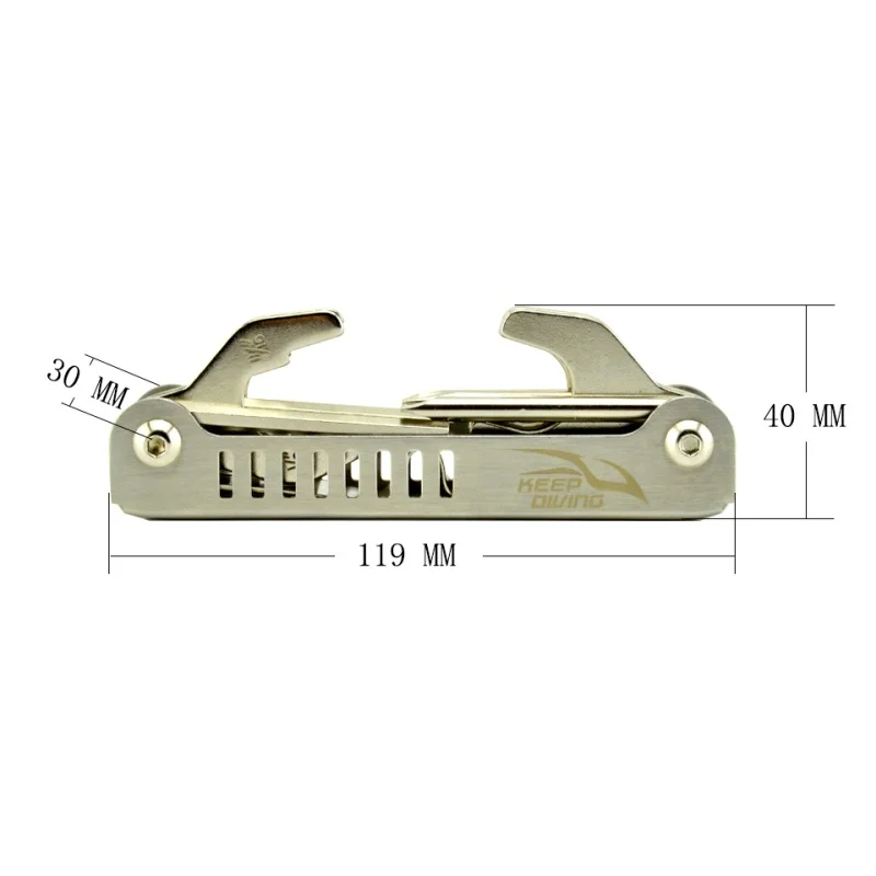 

For Repairing Adjusting Diving Diver Diver Regulator New Stainless Steel 11 In 1 Multi Tool