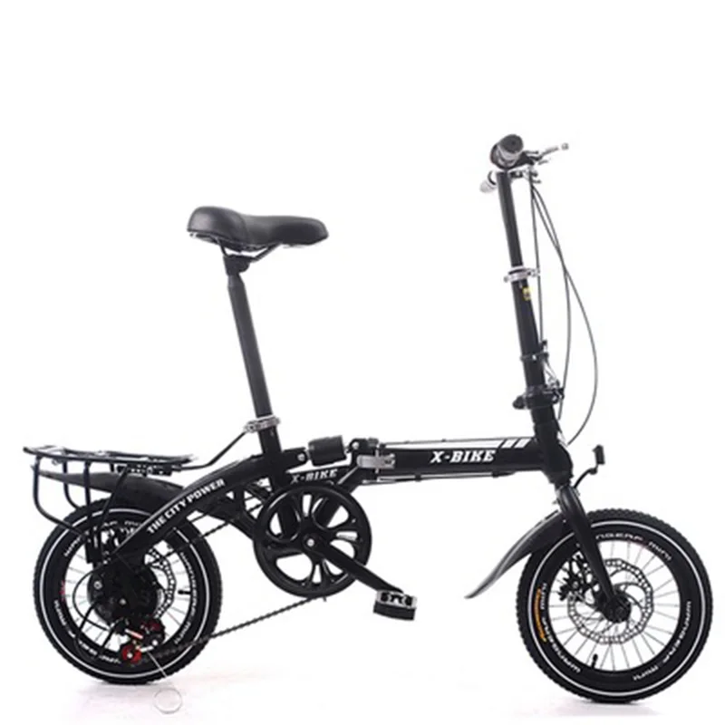 Adult Folding Bike 16-Inch Speed Change Two-Disc Brake Folding Car Small Wheel Portable Student Leisure Bicycle