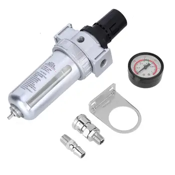 

Rc1/4" Air Compressor Filter Moisture Water Trap Filter Regulator Water Oil Lubricator with Mount Connection