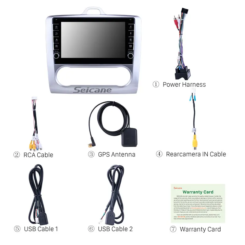 Sale Seicane 9 inch Android 9.1 car Bluetooth Radio GPS Navigation System For Ford Focus Exi AT 2004 2005-2011 Support DVR USB WIFI 3