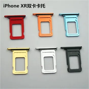 

100pcs/lot Original New Single / Dual SIM Card For iPhone XR Reader Connector Slot Tray Holder With Waterproof Ring