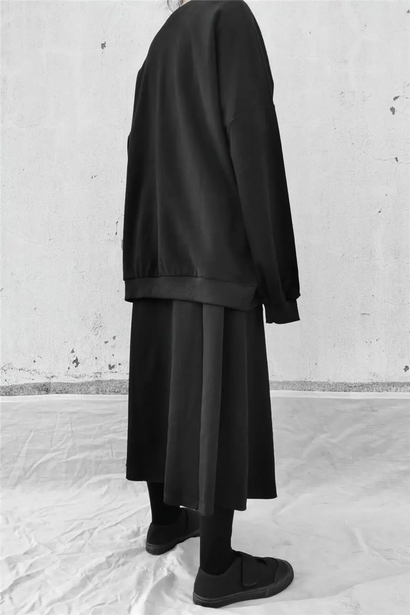 XITAO/толстовка с неровным подолом размера плюс, Свободная Женская одежда с длинным рукавом, весна, новые женские топы с круглым вырезом, Harajuku DMY2639