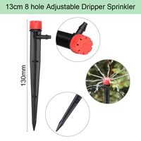 1/4" Hose Drip Irrigation System 360 Degree Adjustable 8 Hole Sprinkler Kit Garden Watering Inserting Ground Micro Flow Dripper 2