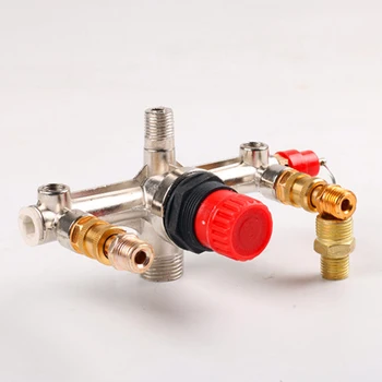 

90-120PSI Air Compressor Manifold Regulator Gauges Pressure Durable Switch Control Valve J99Store