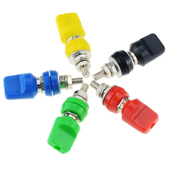 

1PCS M6*60 Binding Post 6mm Flat Cap Terminal 4mm Hole Banana Socket 40A High Current Grounding Column M6x60 Banana Plug