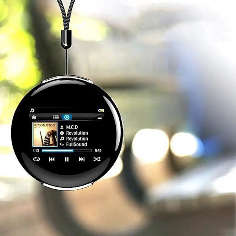 

16GB MP3 Player Round Aspect with Lanyard, Portable Lossless Sound Hi-Fi Music Player With Touch Button Music Player for Sport