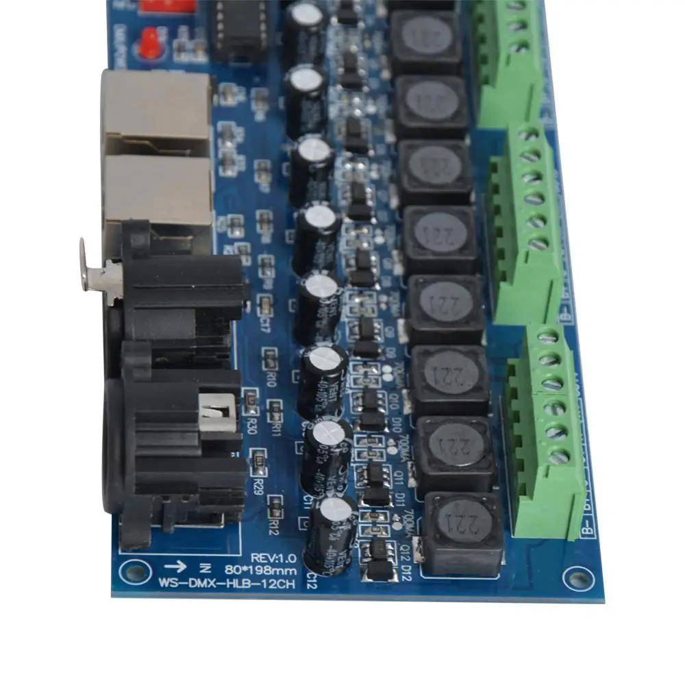 Постоянный ток 12 каналов 700MA DMX512 4 группы RGB контроллер 12CH DMX512 декодер DC5-36V вход каждого канала 700MA