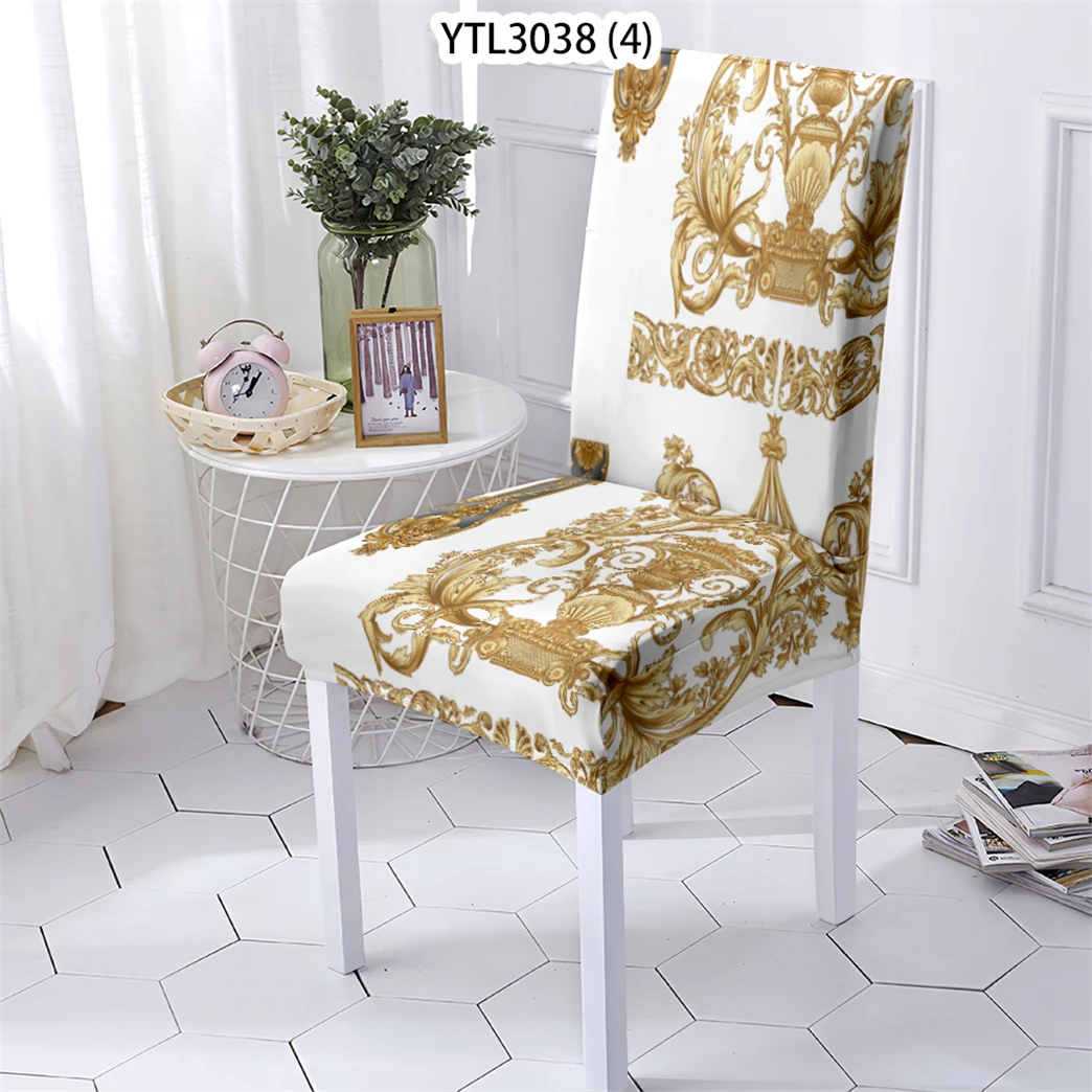 Funda de estilo de elementos europeos para silla de comedor, cubierta con patrón de flores para muebles de comedor, fundas para sillas para el hogar Stuhlbezug