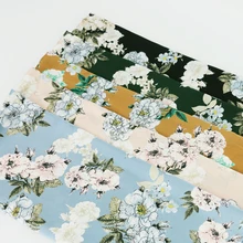 100 см* 148 см винтажная Цветочная атласная ткань полиэстер креп Шармез платье одежда для сна Текстиль